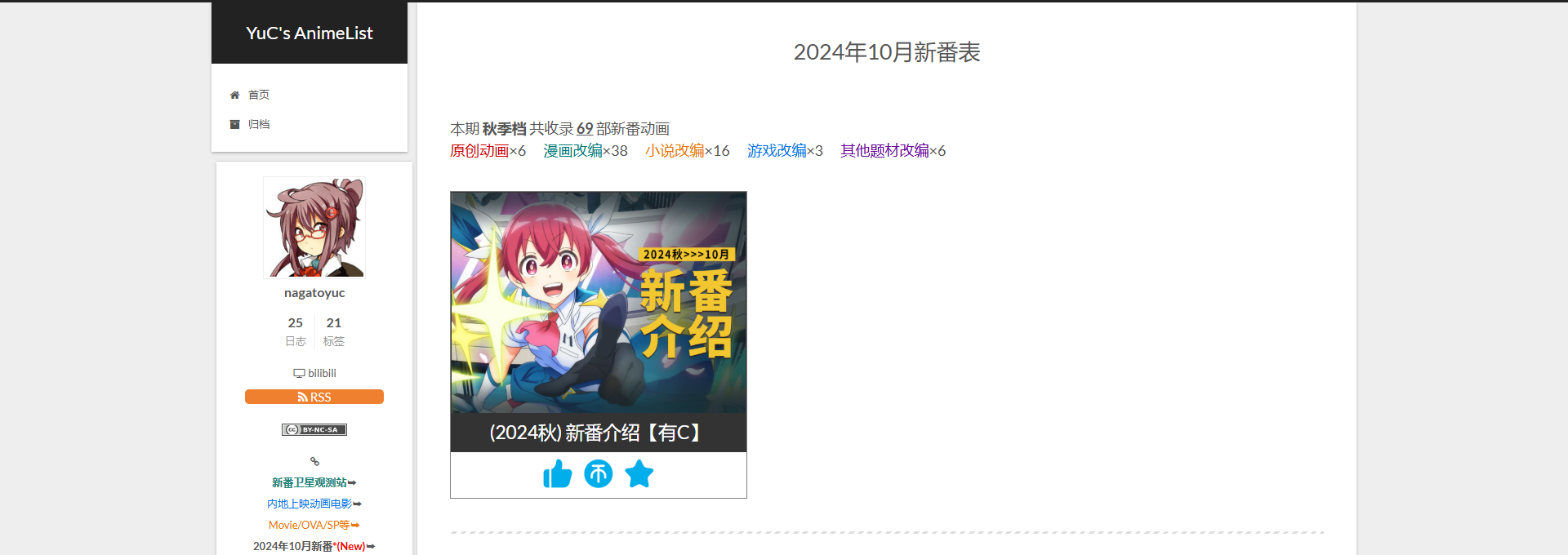 新番记录·2024秋 (中)