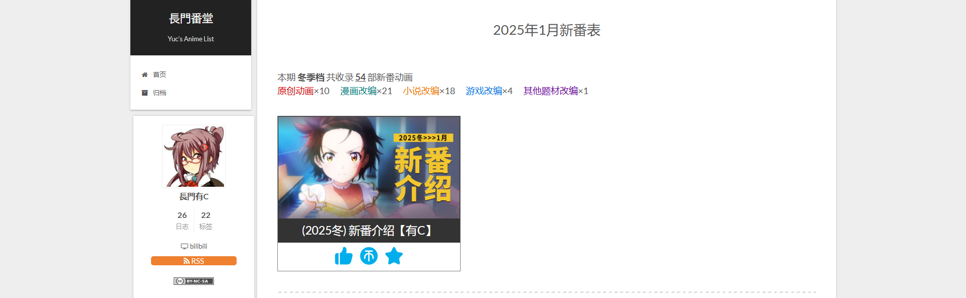 新番记录·2025冬 (中)
